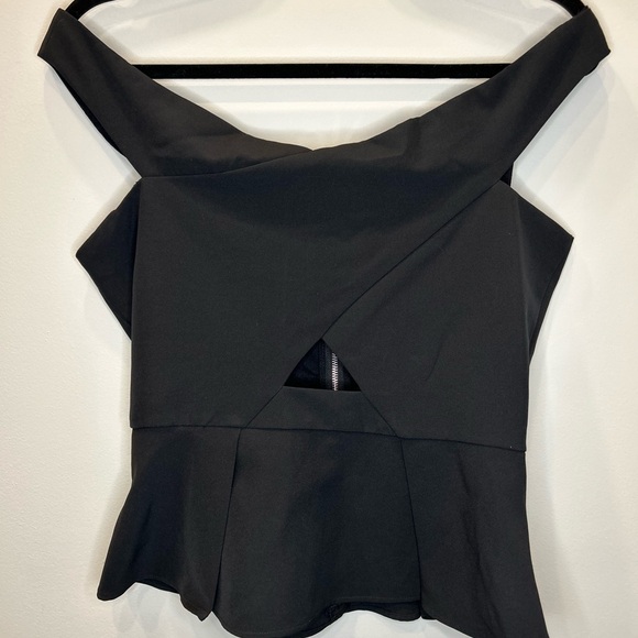 Parker Davina Peplum Top with Portrait Collar and Cut Out - Picture 4 of 6